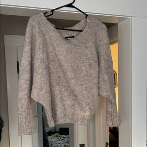 Express Cozy Heathered Beige Sweater